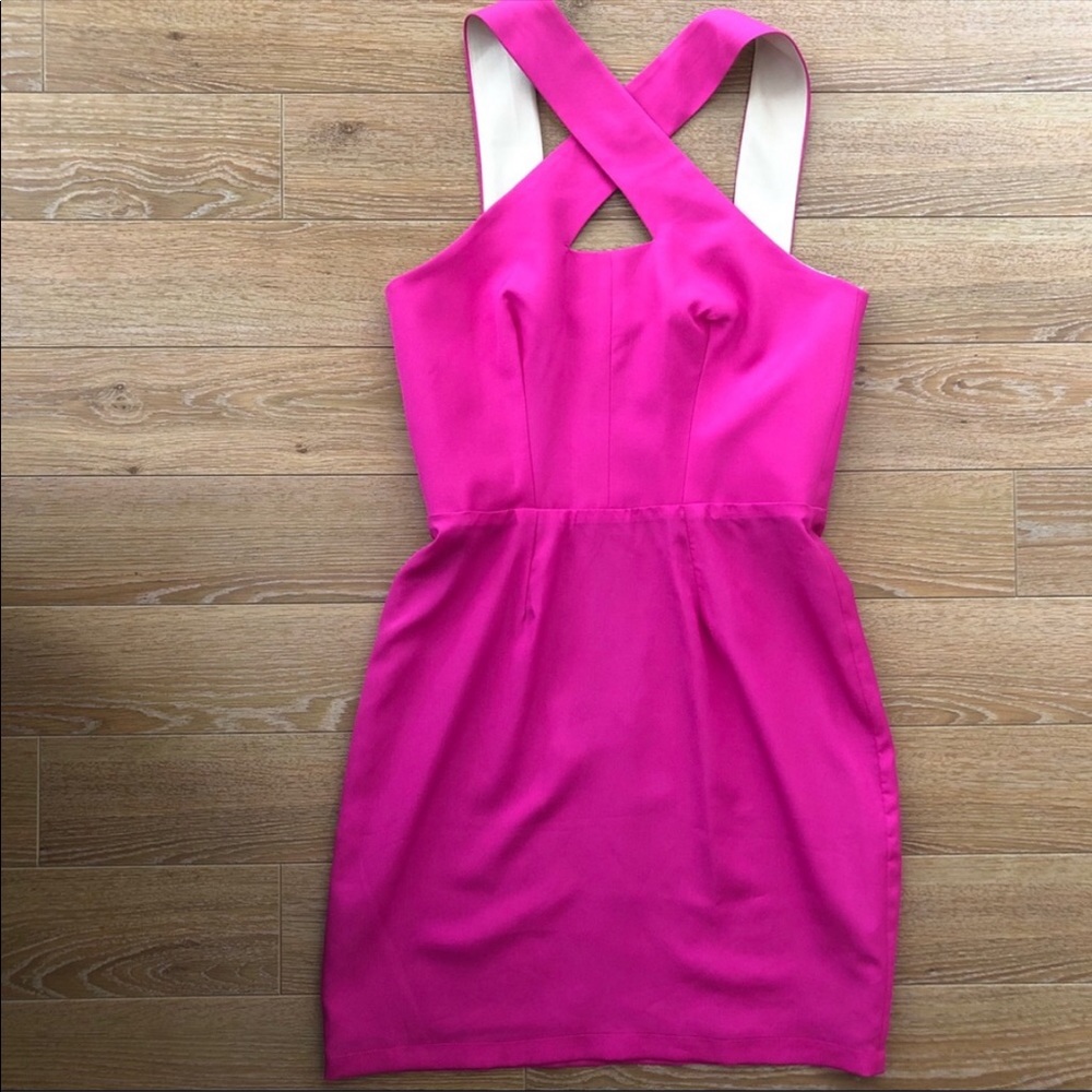 Naven Neon Pink Cross Front Dress